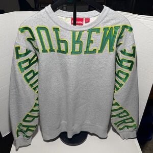 SUPREME 22SS Multi Arc Crewneck Sweatshirt Embroidered Sweat Trainer Grey Used
